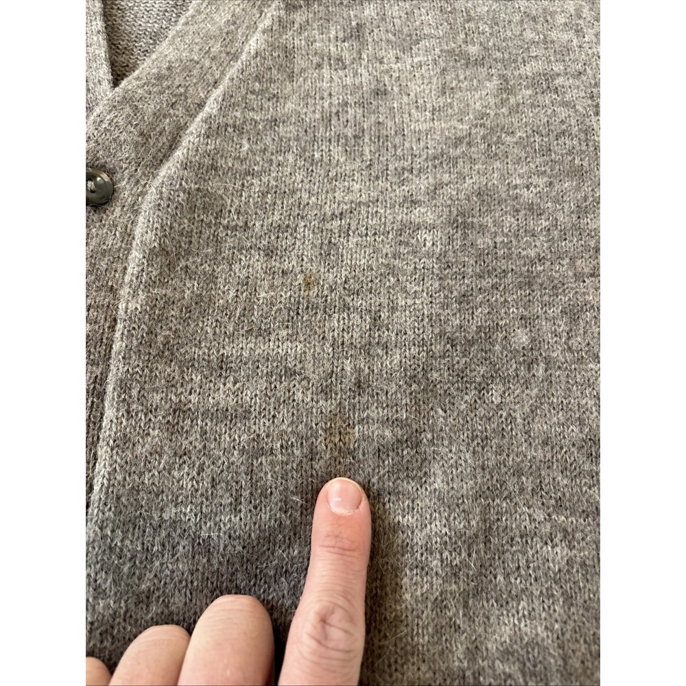 Vintage‎ Men's Alpatex Peru Alpaca Grandpa  Sweater Cardigan V Neck Gray Size M - Picture 5 of 8